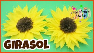 COMO HACER UN GIRASOL DE PAPEL || DIY || FLORES AMARILLAS