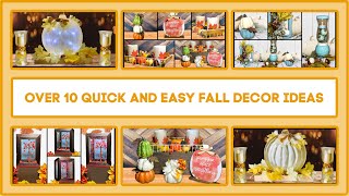 Over 10 Quick \& Easy Fall Farmhouse Dollar Tree Decor Craft Ideas 2020 | Rustic, Glam And More