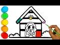 House draw | dog house or dog kennel painting Drawing and colouring| ചിത്രം വര |simple artwork #106