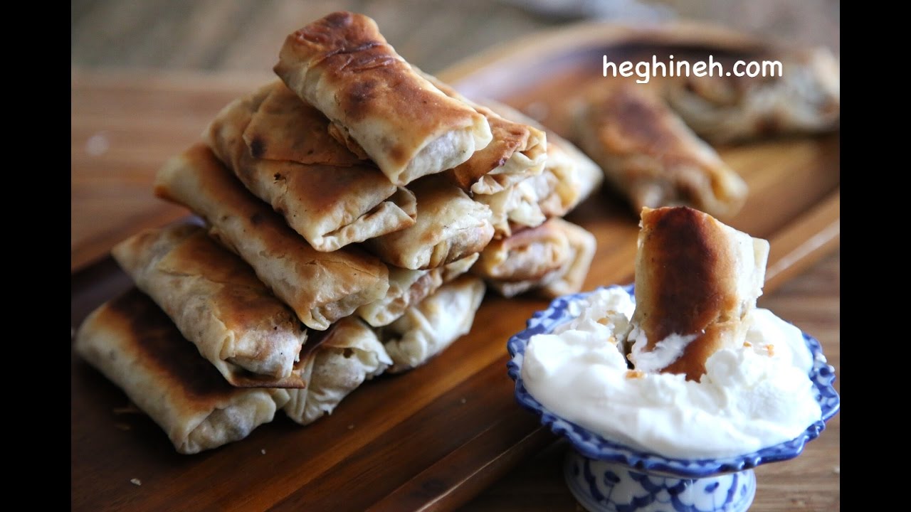 Lavash and Mushroom Vegetarian Egg Rolls - Heghineh Cooking Show