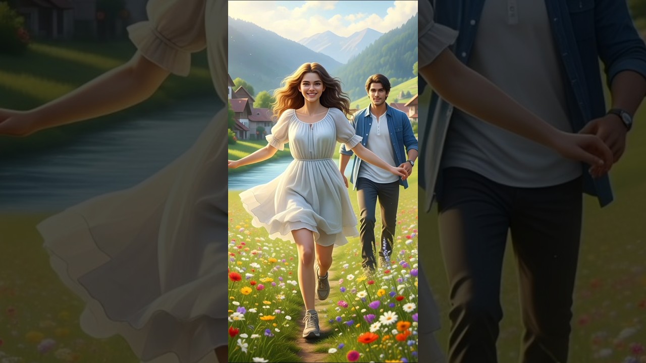 “Learn English with a simple conversation 🌸🚶‍♂️ Nature makes learning easy!”