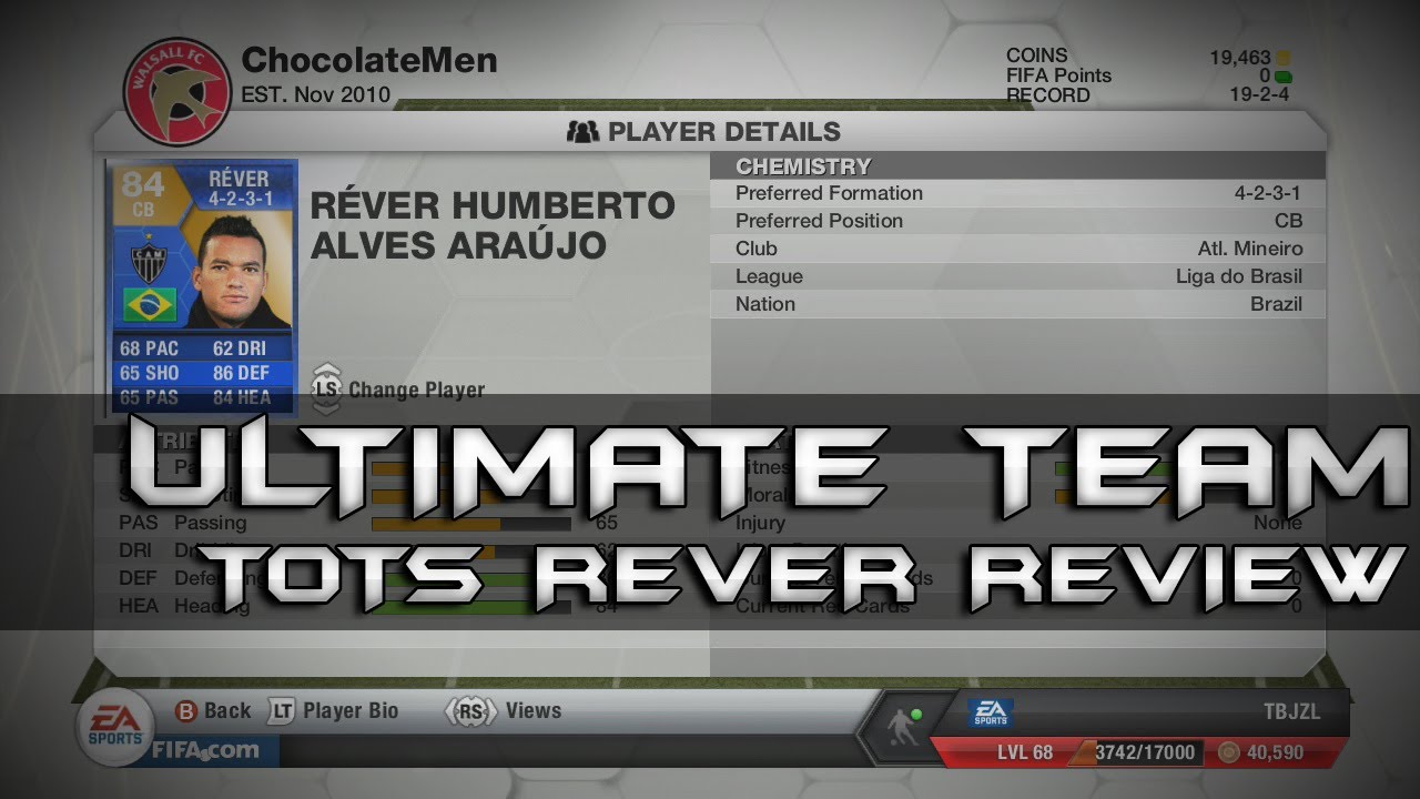 FIFA 13 Ultimate Team - TOTS REVER (PLAYER REVIEW)