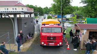 Trabant Club Mühlhausen kommt von der großen Ausfahrt wieder.