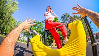 WHAT IF STRANGE naughty FITNESS GIRL WILL NOT LEAVE ME ALONE( romantic Parkour love story)