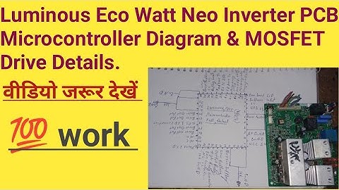Luminous Eco Watt Neo Inverter PCB Microcontroller Diagram & MOSFET Drive Details.