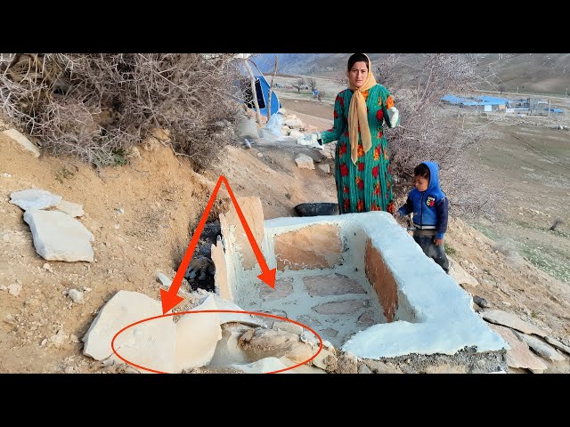 Water and life: completion of the beautiful pond project by a nomadic lady🌏🏊💧 class=