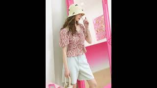 Elf Sack 체크 퍼프 티셔츠