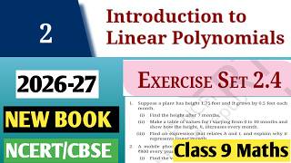 Class 9 Maths Chapter 2 Introduction to Linear Polynomials | Exercise 2.4 Ganita Manjari 2026-27