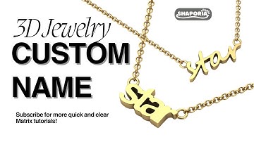 How to Custom Name Necklace | Modeling With Rhino  ⁨@shaporiastudio⁩