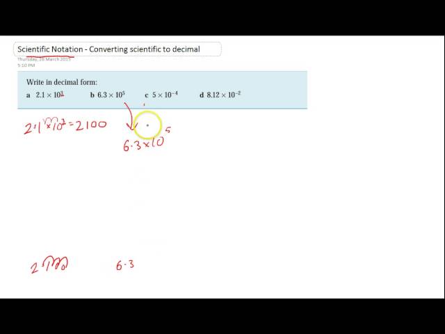 Scientific Notation   Convert scientific notation to decimal