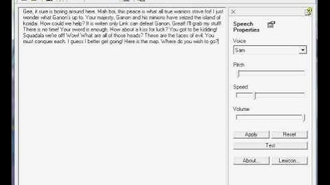 Microsoft Sam Says All Of the Line Of Link: Faces Of Evil Intro  Normal, Fast, And Slow Speed