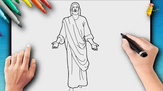 Cómo dibujar a Jesucristo. Jesús dibujando. dibujos faciles