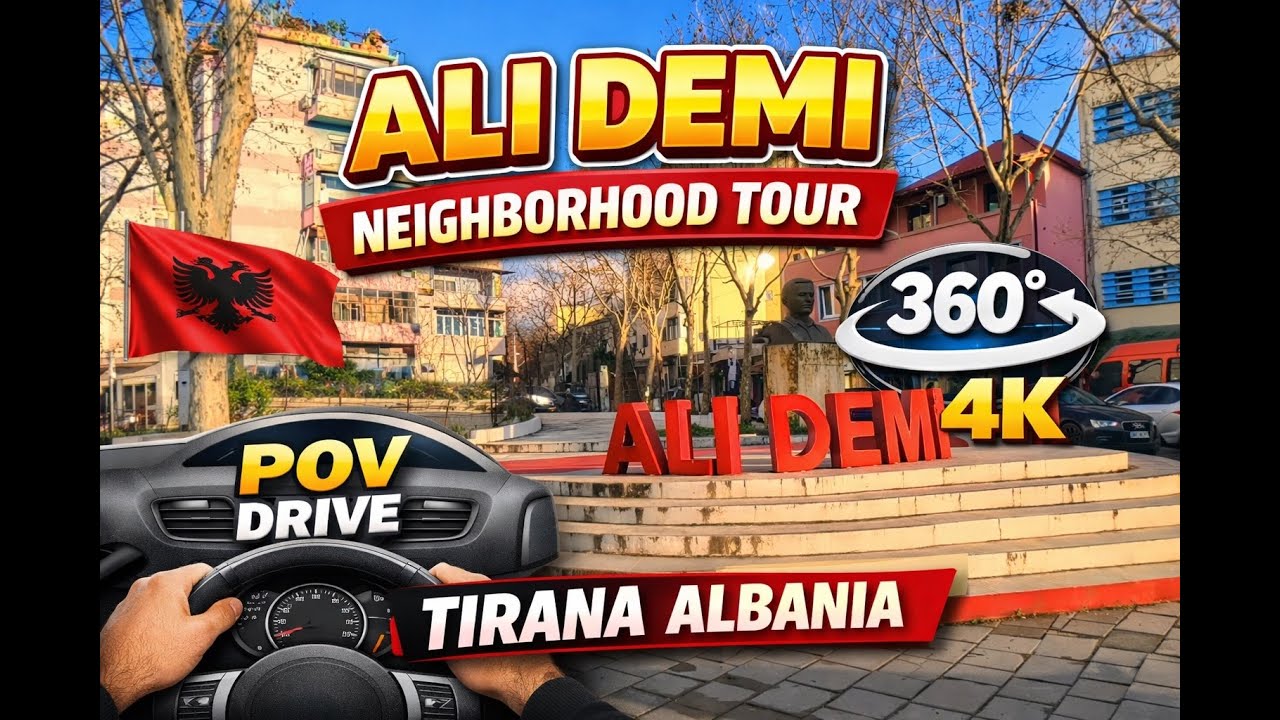 Ali Demi Neighborhood Drive 🇦🇱 | Tirana Albania 360° POV City Tour (4K)