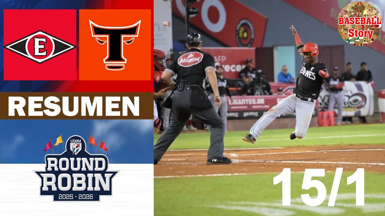 Resumen: Toros del Este Vs. Leones del Escogido Round Robin (15/1/2026)