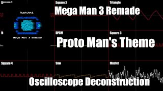 Mega Man 3 Remade - Proto Mans Theme - Oscilloscope Deconstruction
Original remix made by RushJet1.
Notes:
The DPCM channel uses a snare sample that Im very certain was never used again. Kind of a shame, too.
Timestamps:
0:00 - Square 3, 4
1:23 - Triangle, Noise
3:07 - Square 1
5:06 - Square 2
7:02 - Square 1, 2
9:01 - Noise, DPCM
10:45 - Triangle, Noise, DPCM
12:29 - Triangle, Noise, DPCM, Saw
14:13 - Triangle, Noise, DPCM, Square 3, Saw
15:58 - Triangle, Noise, DPCM, Square 3, 4, Saw
17:43 - Square 1, 3, 4, Triangle, Noise, DPCM, Saw
19:42 - All channels Mega Man 3 Remade - Proto Mans Theme - Oscilloscope Deconstruction