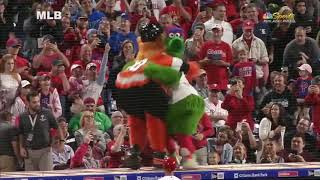 Gritty dances with the Phillie Phanatic at Citizens Bank Park