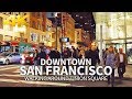 SAN FRANCISCO - Walking Around Union Square at Night in San Francisco, California, USA, Travel, 4K