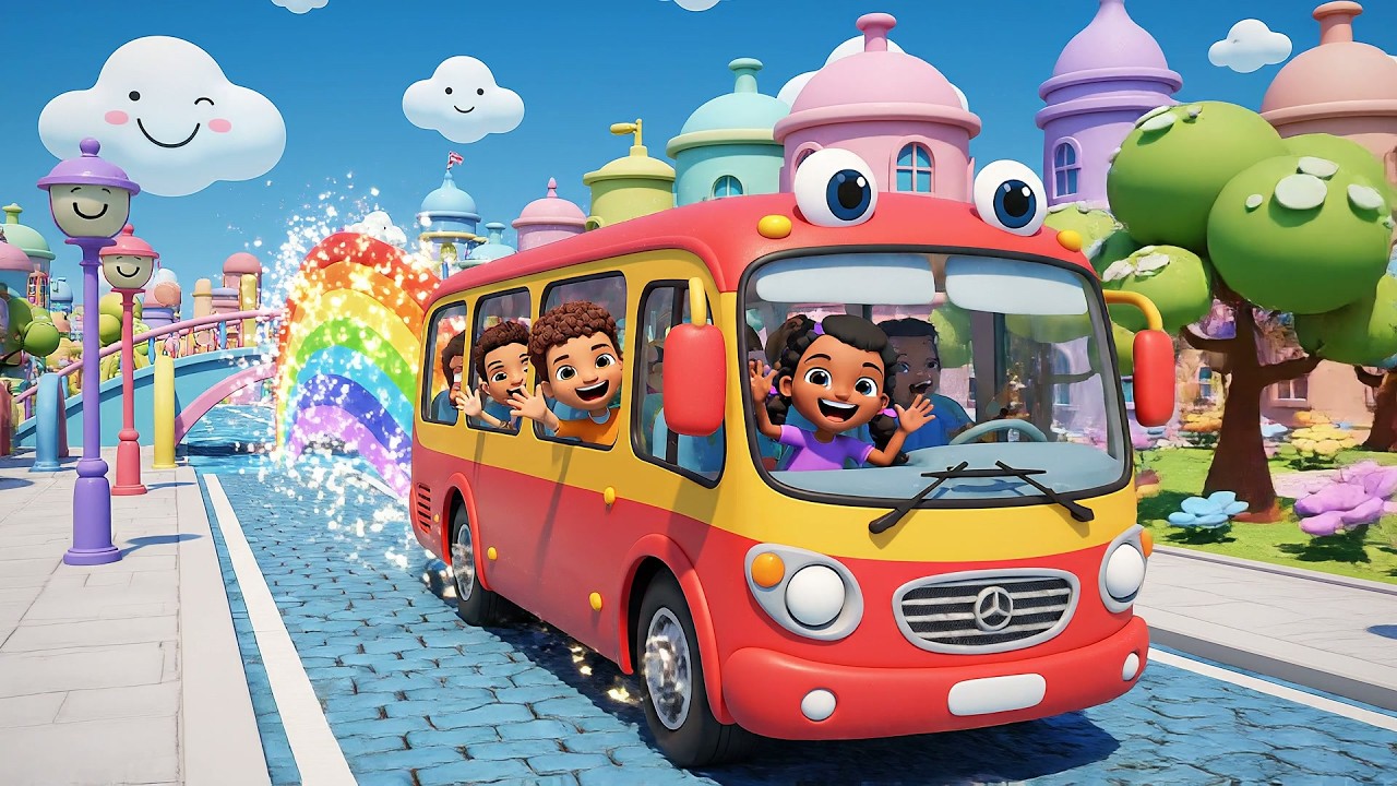 Wheels on the Bus City Adventure Ride | Action Kids Song & City Trip