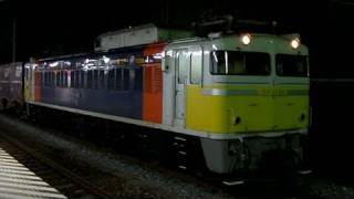 カシオペア塗装 ＥＦ８１ ９９号機・貨物列車 水戸駅停車 Electric Locomotive