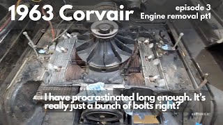 1963 Corvair ep3 Engine removal pt1