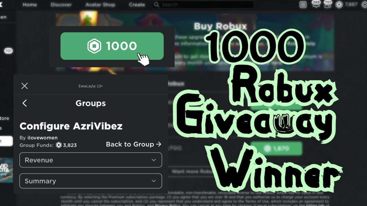 1000 ROBUX GIVEAWAY WINNERS 