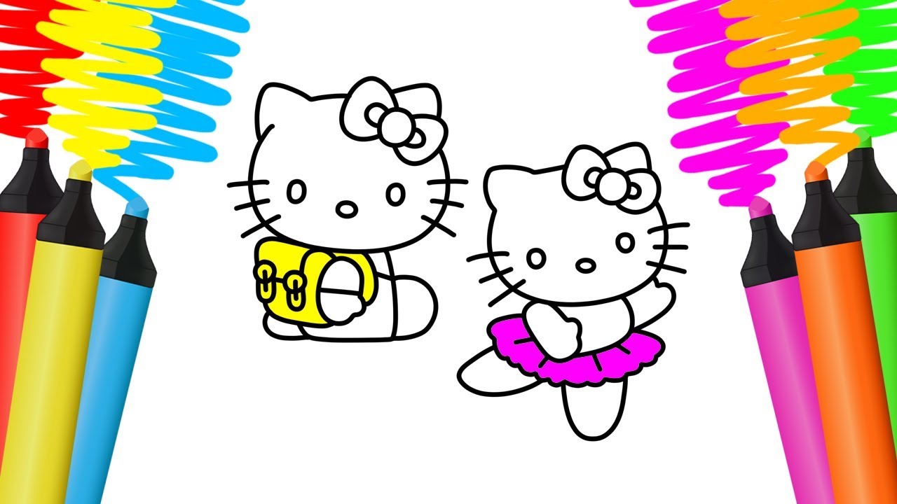 Video de Pintar Colorindo Desenho da Hello Kitty