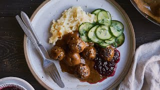 Vegan Swedish Meatballs with Classic Sides by a Swede