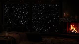 🌙❄️ Deep Winter Night | Crackling Fireplace & Falling Snow for Deep Sleep & Relaxation | 3 Hours