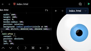 Make A Moving Eye By CSS / 3d Human Eye Make By Coding #coding #css #html #ytvideoe