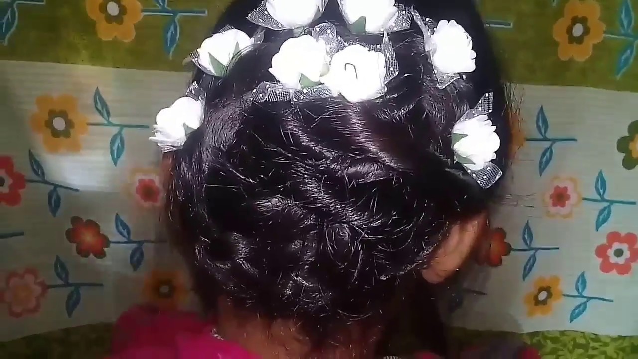 Bridal hairstyle (khopa) - YouTube