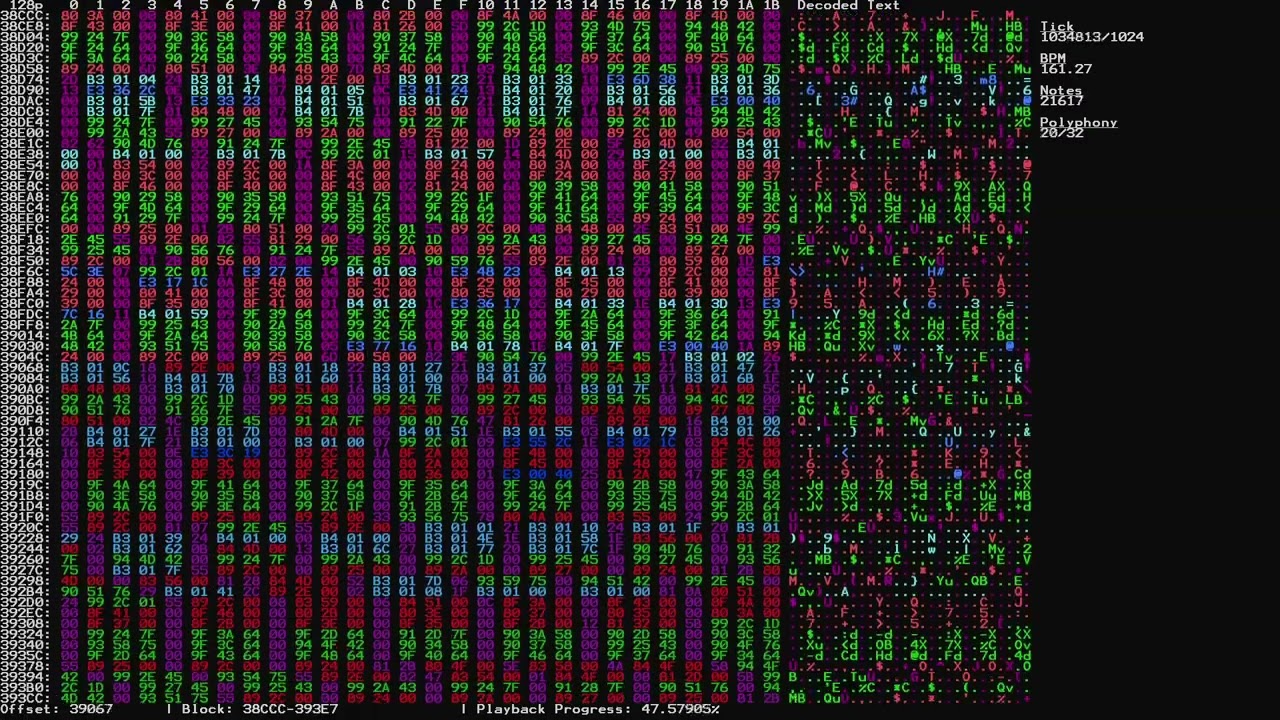midi played in hex viewer - S2