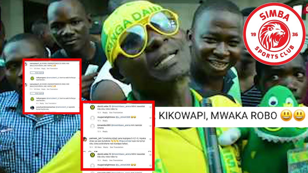 KOMENTI ZA MASHABIKI WA YANGA INSTAGRAM YA SIMBA BAADA YA KUTOLEWA NA ...
