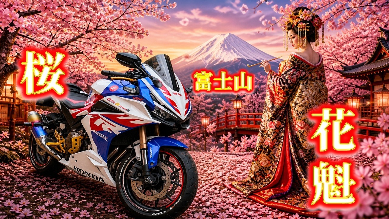 モトブログ】桜・花魁・富士山を求めて【CBR400R】 - YouTube