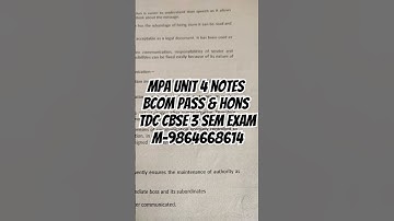Management principles and application Unit 4 Bcom Hons & Bcom pass Notes | #youtubeshorts #shorts
