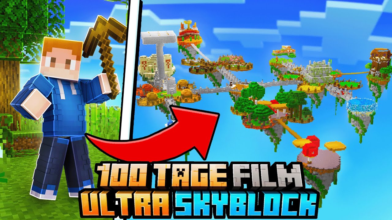 Ich überlebe 100 Tage auf dieser CUSTOM SKYBLOCK Welt!