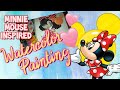 Watercolor Painting | Cute Little Girl Watercolor Painting | Minnie Mouse Inspired