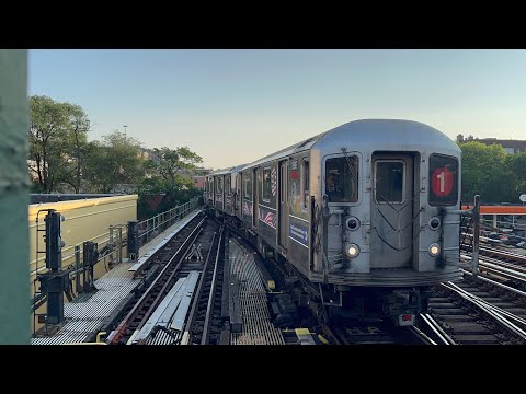 IRT Broadway Line: 242nd St and South Ferry bound R62A (1) Train AM Rush Hour Action @ 238th Street