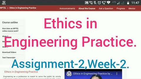 Ethics in Engineering Practice || Assignment-2 || NPTEL Assignment Answer || Week-2 || Swayam ||