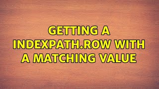 Getting A Indexpath.row With A Matching Value