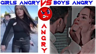 Girls Angry vs Boys Angry | girls vs boys angry attitude status | #memes
