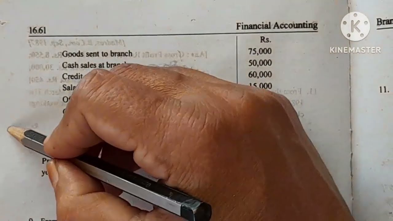 branch Accounts O.ex.8/Healthy education/calculate branch Acc profit/prepare branch Accounts ledger