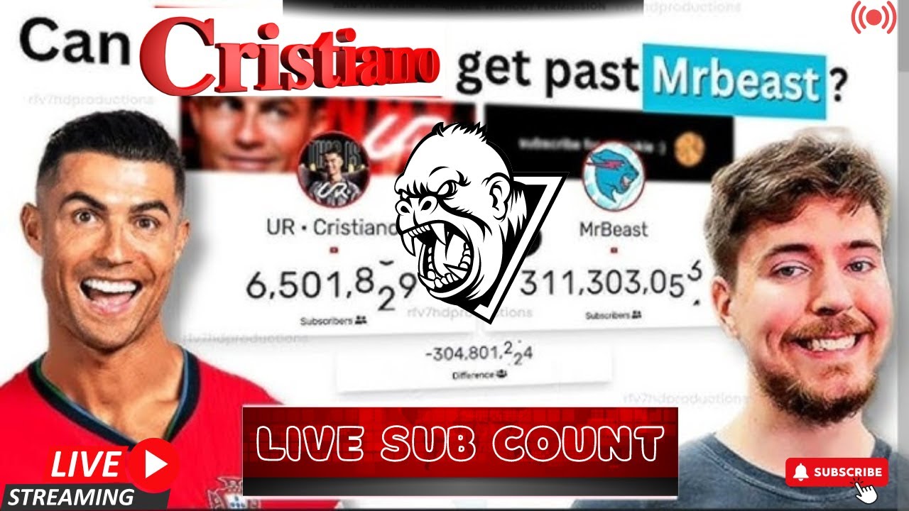Live Sub Count Battle: Cristiano Ronaldo vs Mr Beast - Who Will Win ...