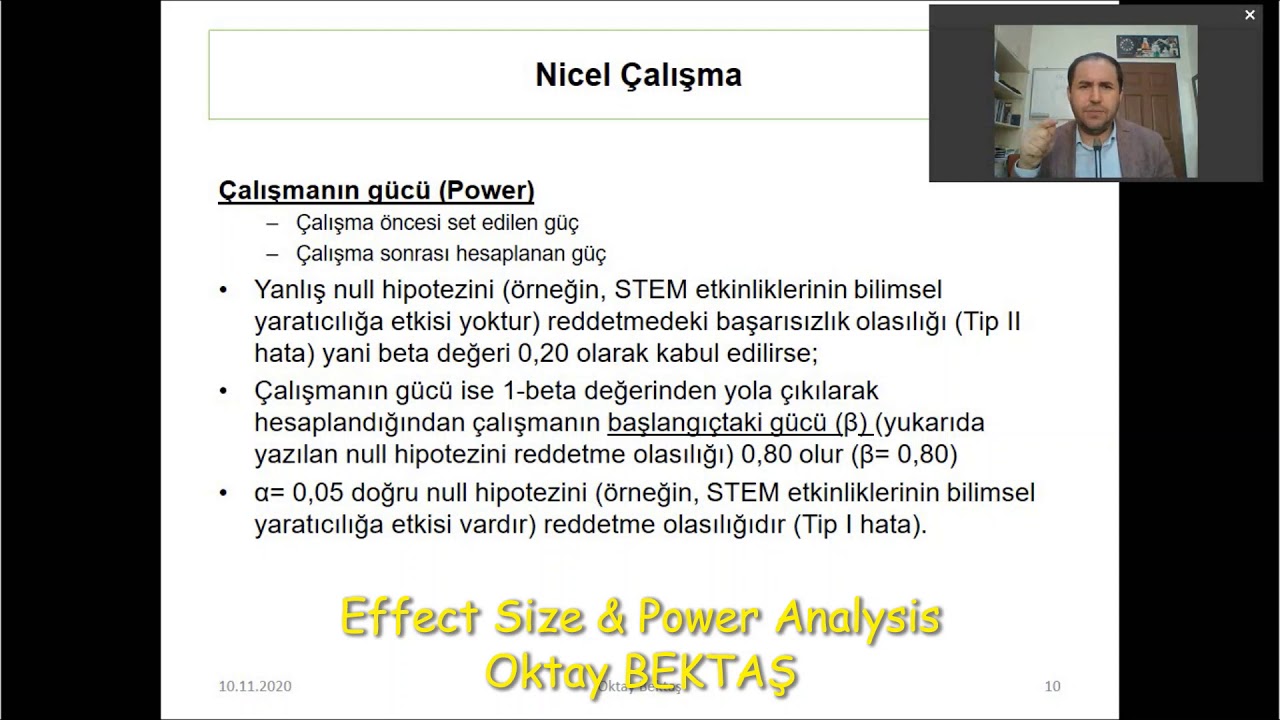Etki Büyüklüğü ve Güç Analizi (Effect Size & Power): Örneklem Belirlenmesi