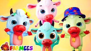 five little cows learning song nursery rhyme for children