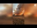 Texas wildfire seen in raw footage: Ross Fire's flames rage through Palo Pinto County