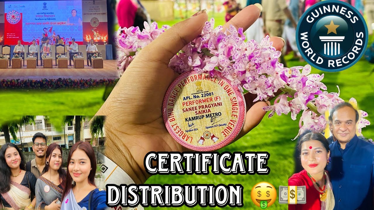 Guinness book of world record certificates and prize money distribution