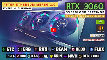 How to Overclock RTX 3060 For Mining (Like Pro) | ETC / RAVEN /ERGO / FLUX | After Ethereum Merge2.0