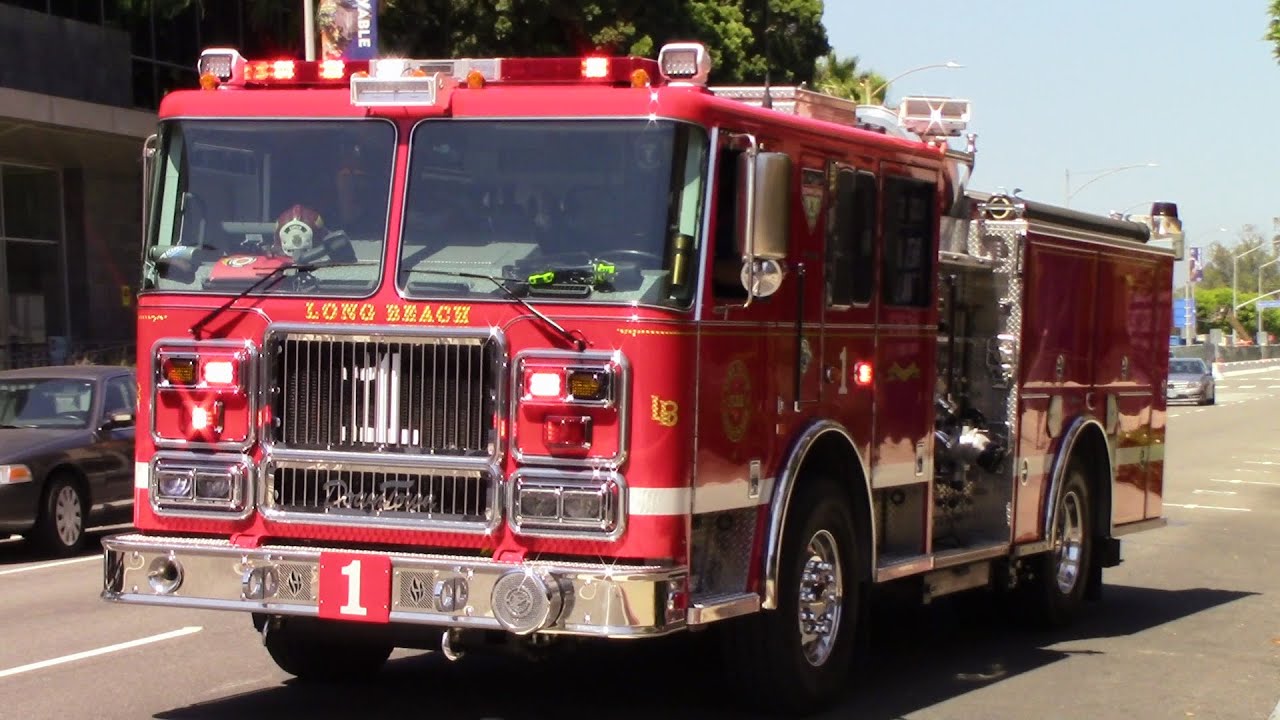 Long Beach Fire Dept. Engine 1 Responding