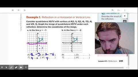 4-1) Example #1 - Reflection in a Horizontal or Vertical Line