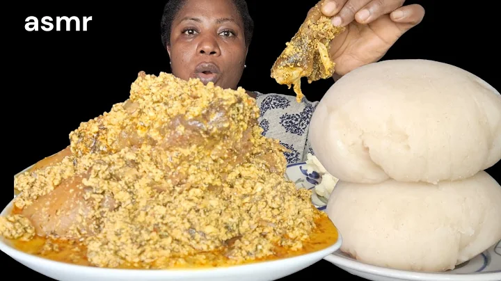 African food mukbang/ Asmr fufu and the Famous egusi soup +got meat (eating Sound)